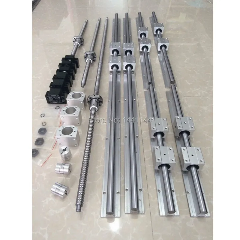 

SBR20 linear guide rail set+linear block+SFU1605 ballscrew+SFU2005 ballscrew+BK/BF12+BK/BF15+Coupling+Nut housing for cnc parts