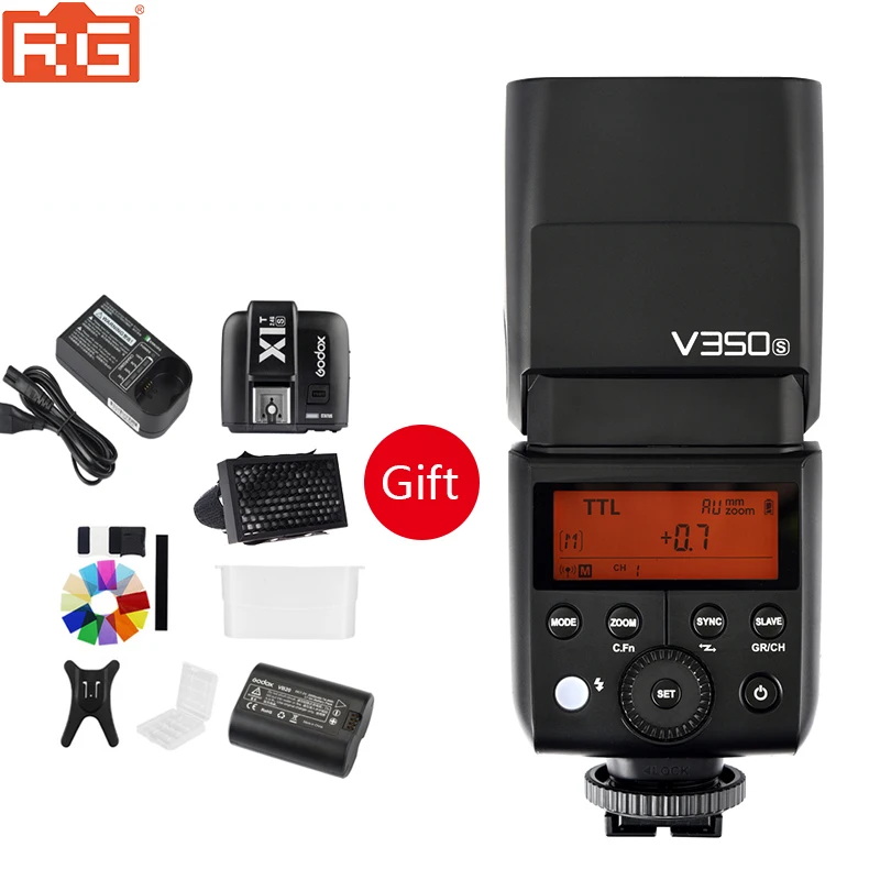 Godox V350S ttl HSS 1/8000 s Вспышка Speedlite с Встроенный литий-ионный Батарея и передатчик для Canon Nikon sony lumix Olympus Fuji