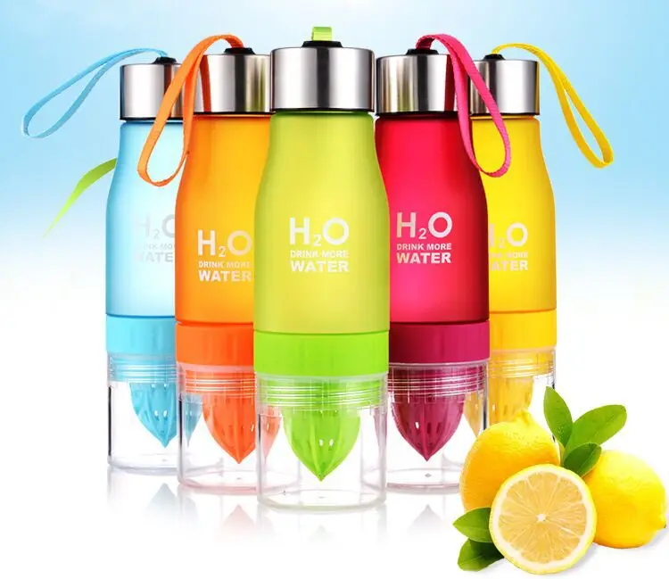 Lemon бутылка воды 650 мл многоцветный h2o пить больше питьевой сывороточный протеин