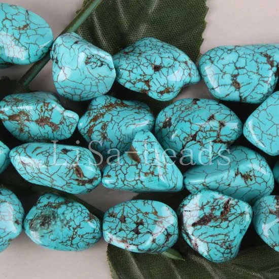 Бесплатная доставка Модные ювелирные изделия синий Howlite аморфные бусины Strand16