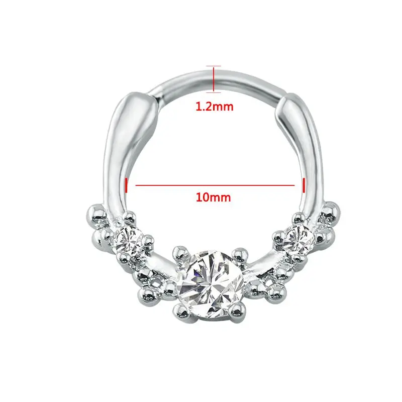 Inner Diameter 10mm 16 г пирсинг носа кольцо индийский нос Перегородка кольцо кликер Нос Кольца пирсинг тела ювелирные изделия обручи Спираль пирсинг для хрящевой части уха подарки - Окраска металла: Inner Diameter 10mm