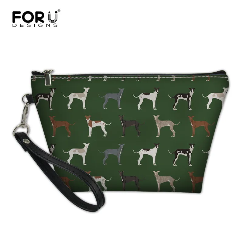 FORUDESIGNS итальянская косметичка с принтом Greyhound Женская несессер кожаная дорожная