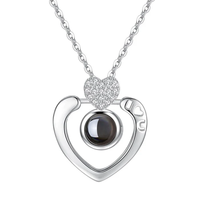 4 Dropshipping Rose Gold&Silver 100 languages I love you Projection Pendant Necklace Letter Love Memory Wedding Necklace - Окраска металла: 4