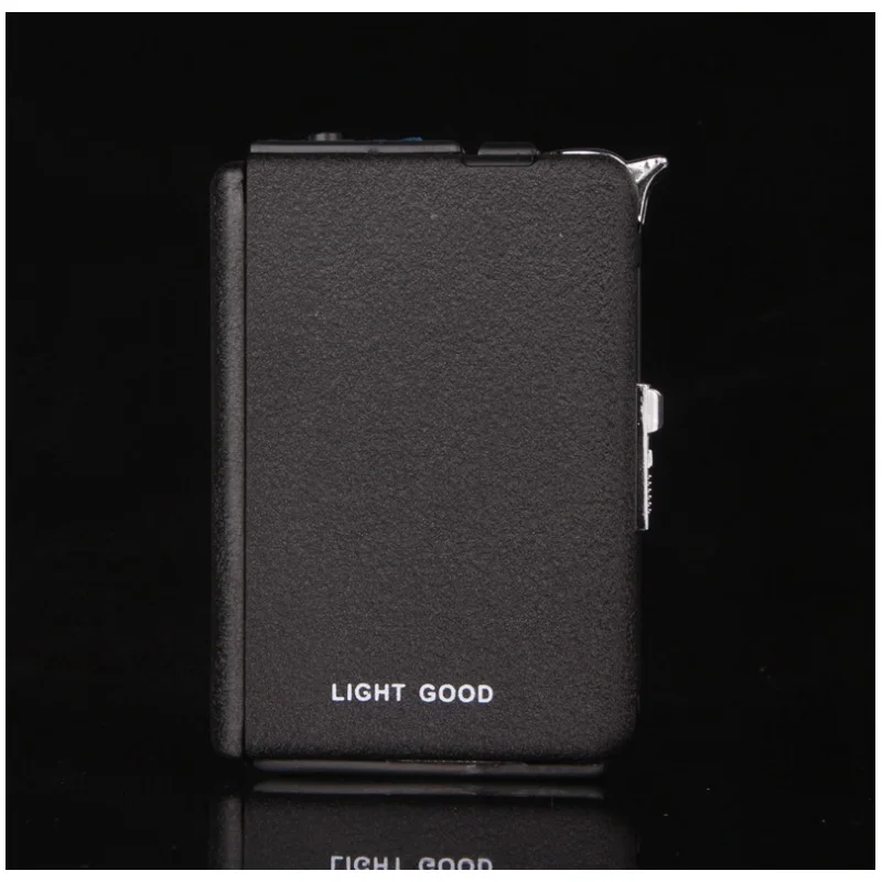 

(10 Cigarette ) Frosted Multifunction Cigarette Case Fashion Flameless Windproof Inflatable Gas Lighter Cigarette Box Men Gift