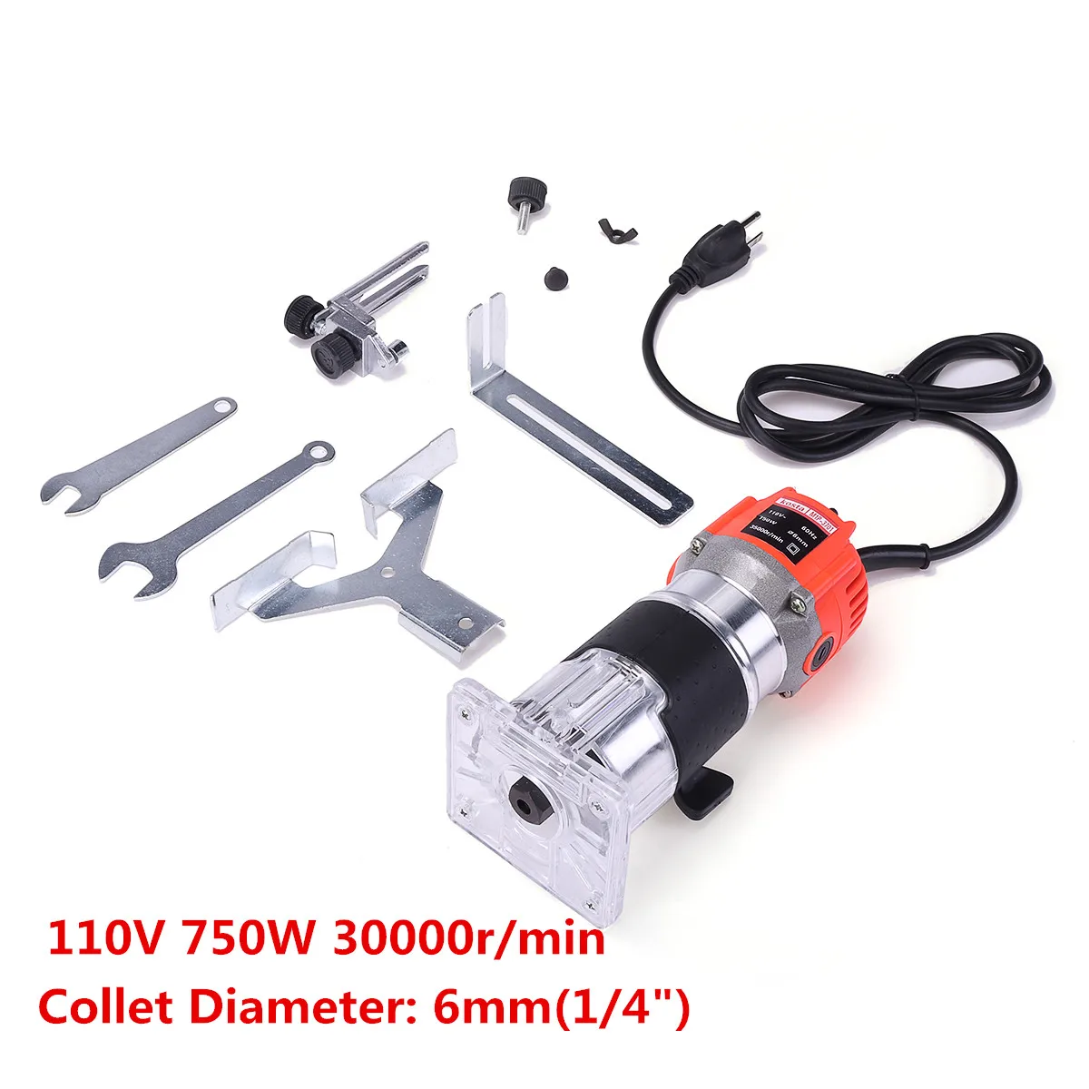 Drillpro 750/800 Вт Электрический триммер для деревообработки 220 В/110 В 30000 об/мин долбежный обрезной станок фрезерный станок гравировка+ 15 шт. фрезы