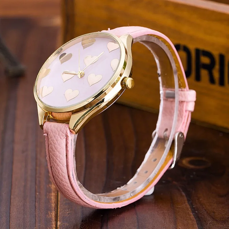 Новинка 2017 женские модные повседневные часы милые для девушек с цветным узором