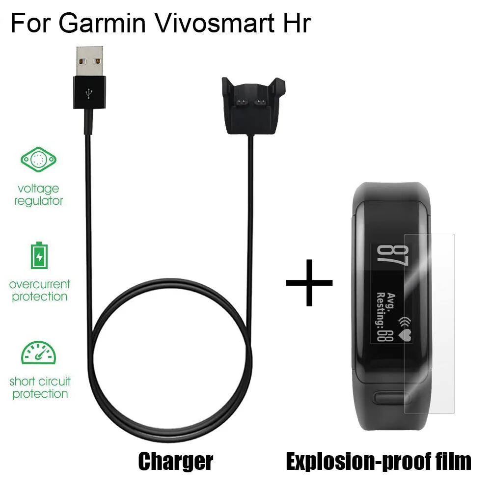 HIPERDEAL дополнительный USB зарядный кабель для Garmin VIvosmart HR/HR + Band GPS часы с защитой взрывозащищенной экранной