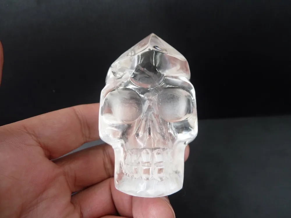 183g NATURAL QUARTZ CRYSTAL carved SKULL T1209 | Дом и сад