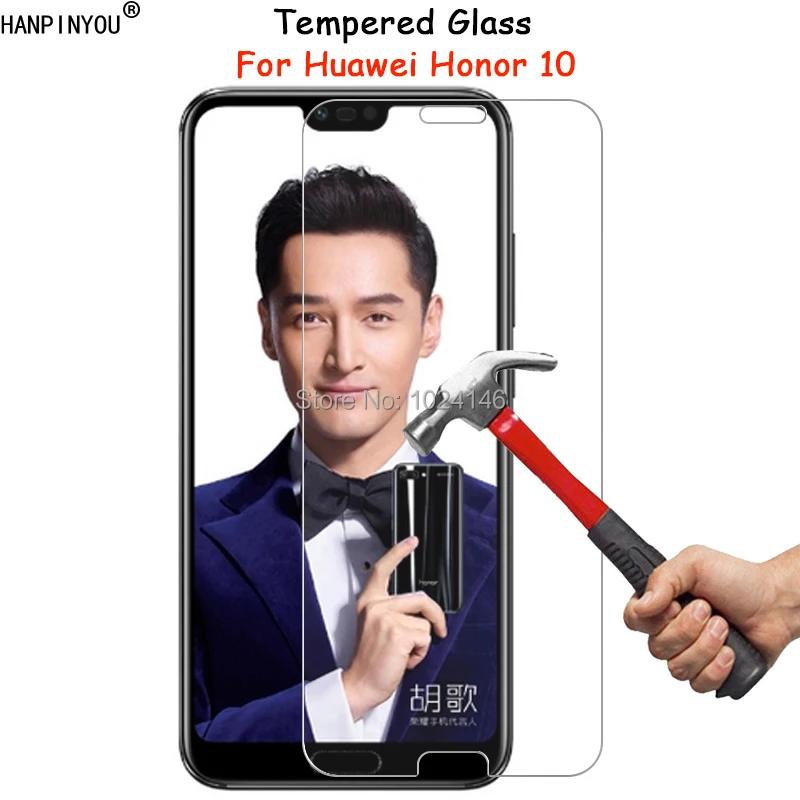 

For Huawei Honor 10 5.84" Clear Tempered Glass Screen Protector Ultra Thin Explosion-proof Protective Film + Cleaning Kit