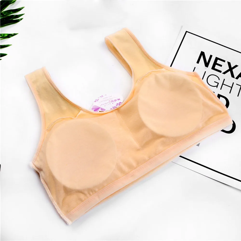 Girls Cotton Vest Teenage Bra Kids Candy Color Sports Breath Tank Tops Underwear | Мать и ребенок
