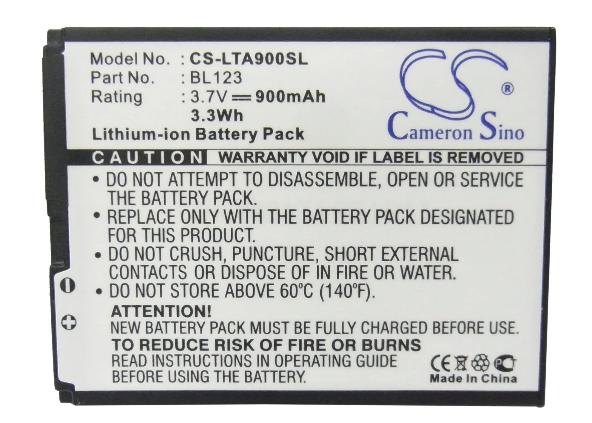 Аккумулятор Cameron Sino 900mAh BL123 для Lenovo A900|cameron sino|battery for lenovobattery |