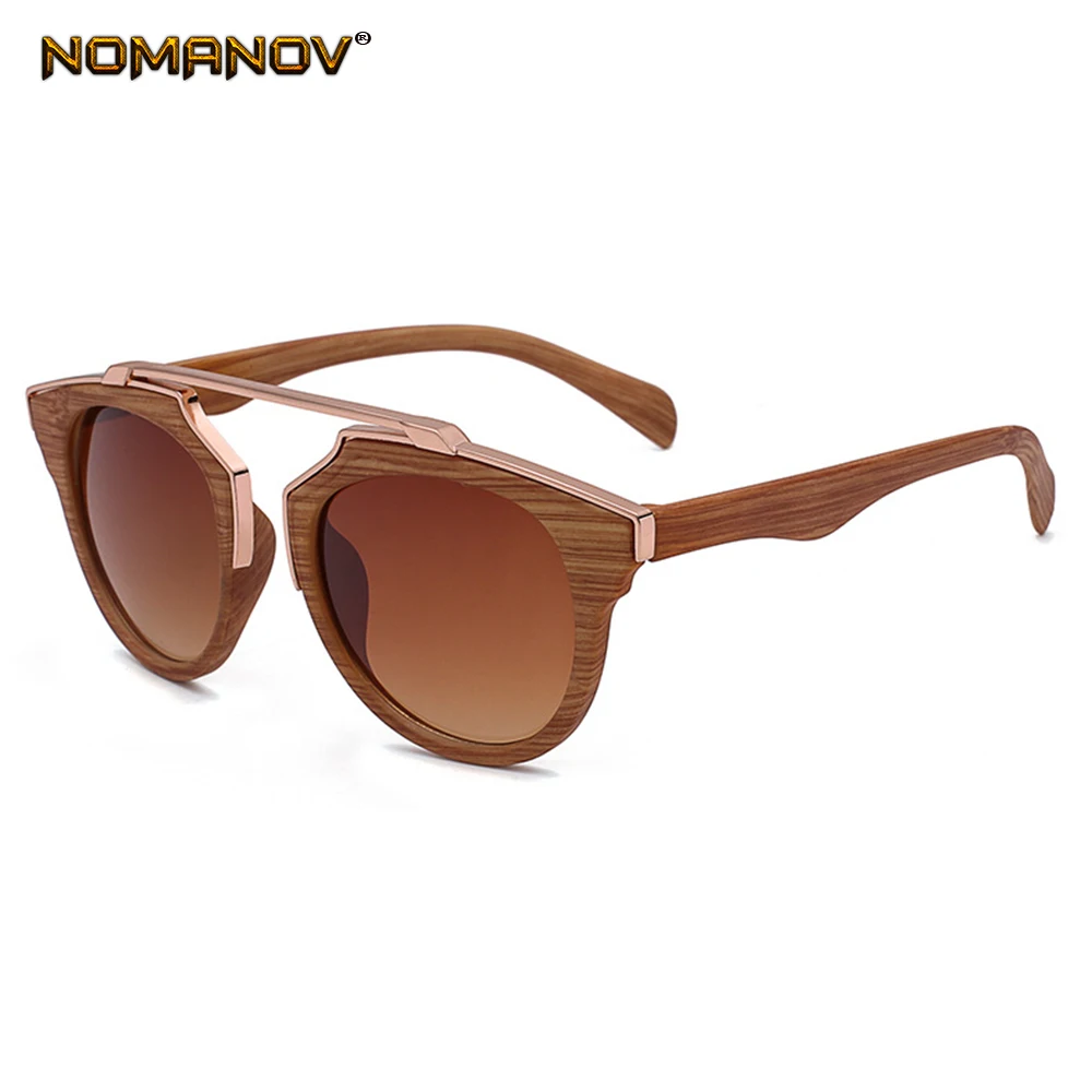 2019 Trend Wood Grain Retro Short Sight Sun Glasses Polarized Sunglasses Custom Made Myopia Minus Prescription Lens -1 To -6