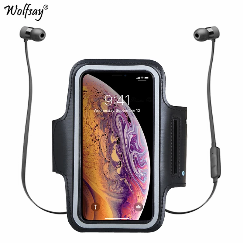Wolfsay 5 7 6 3 "спортивная сумка для спортзала чехол iPhone XS Samsung A7 2018 Huawei P20 Lite Беговая