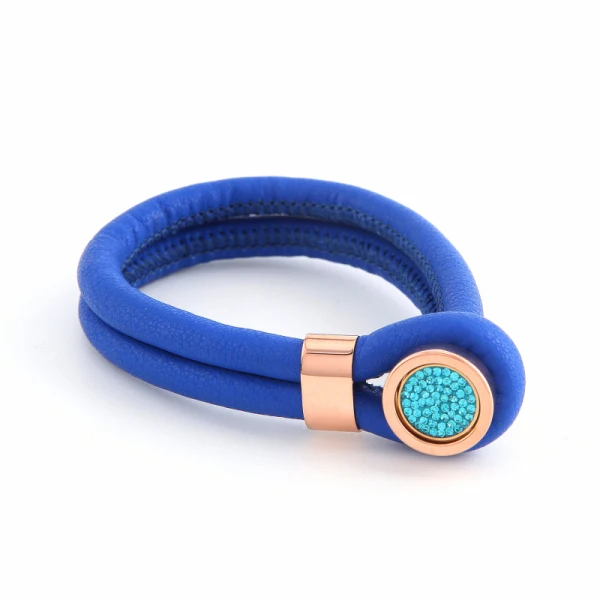 Vinnie Design Jewelry 22cm Luxury Genuine Leather Bracelet fit for Magnet Interchangeable Crystal Coin | Украшения и аксессуары