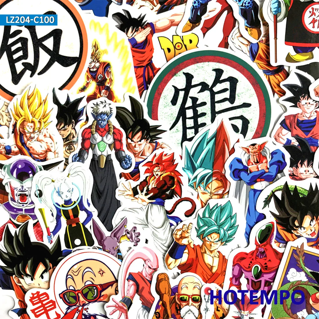 100 шт микс без повтора Dragon Ball Goku аниме наклейки для мобильного телефона ноутбука багажное снаряжение для скейтборда велосипеда гитары чехол наклейки