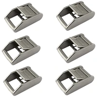 1 6pcs 25mm silver metal cam buckle ratchet cargo lashing outdoor sports nylon webbing roof mounted luggage cargo