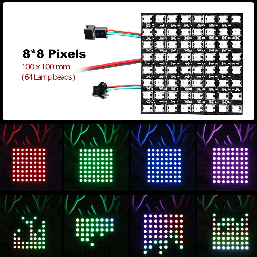 RGB WS2812B Светодиодная панель чип 8x 8/8x3 2/16x16 пикселей WS2812 Гибкая Пиксельная экран
