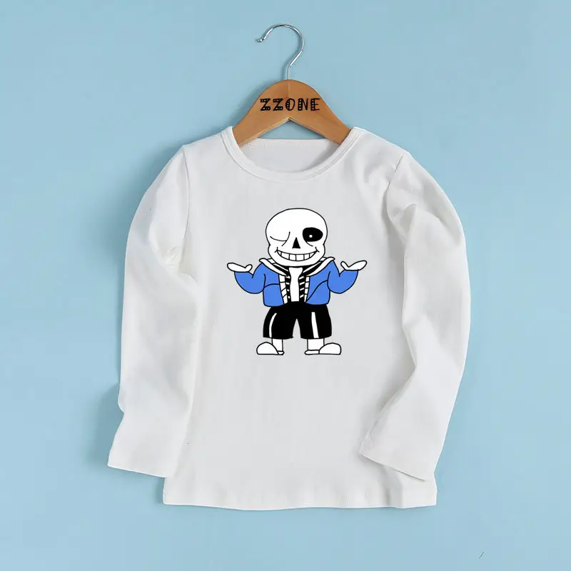 Футболка с принтом Skull Brother Undertale для мальчиков и девочек детская повседневная
