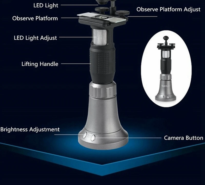2000X высокое Мощность Цифровые микроскопы 5.0MP USB Портативный ручной микроскоп с