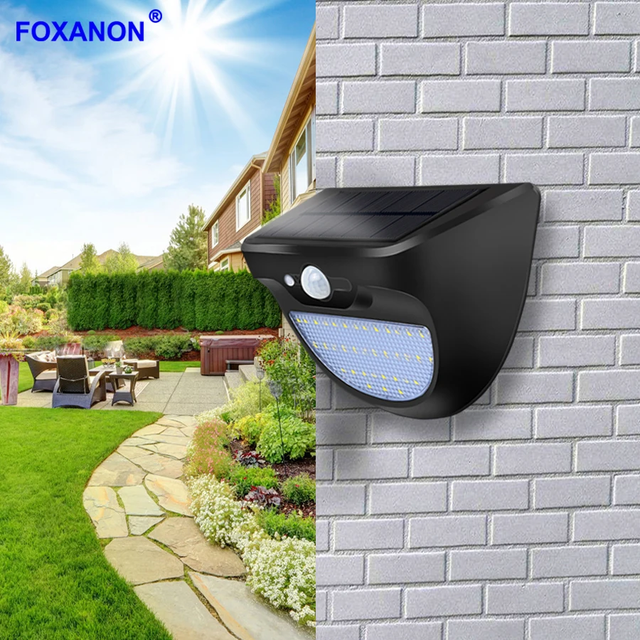 Foxanon Водонепроницаемый светодиодный солнечный светильник наружный Солнечный