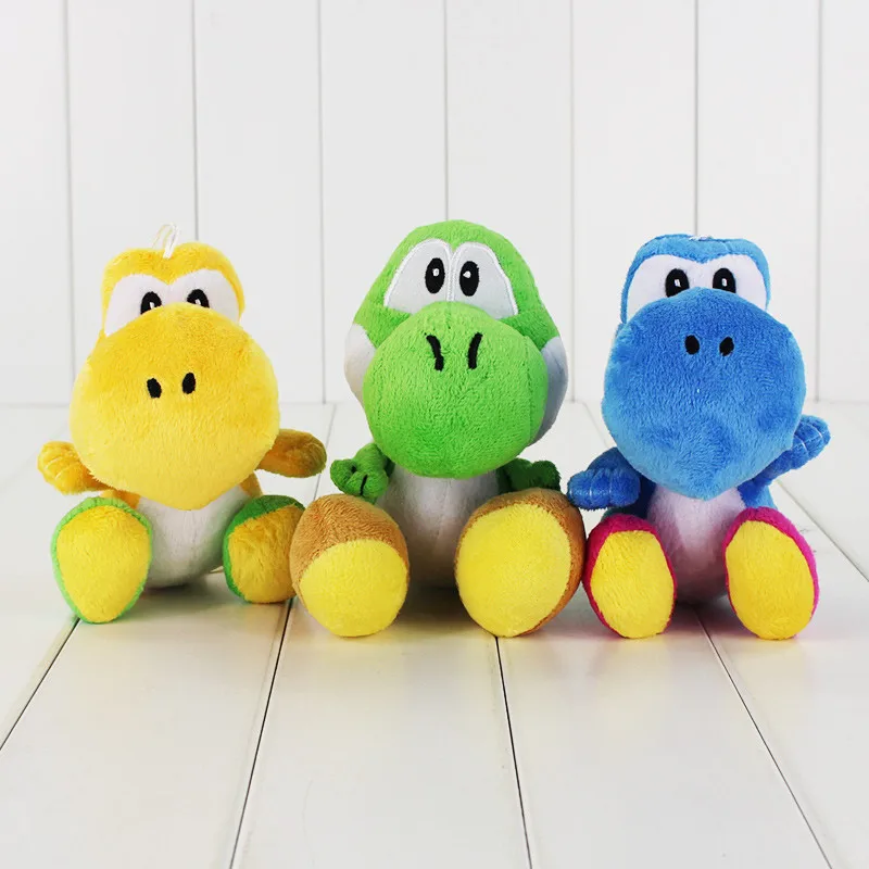 10 шт./лот 18 см Yoshi плюшевый дракон животные игрушки Super Mario Bros Зеленый Желтый Синий Йоши, мягкая плюшевый брелок-подвеска мягкая кукла