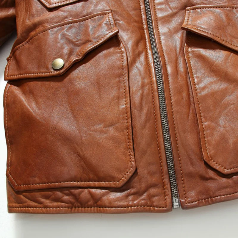 Бренд VHO желтая натуральная овчина мотоциклетная куртка из натуральной кожи