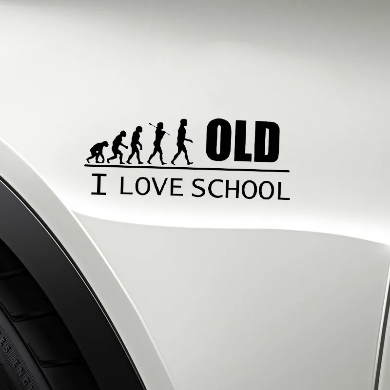 YJZT 13 8 см * 5 4 I LOVE OLD SCHOOL виниловая наклейка на машину Ретро Savage Tribe черный