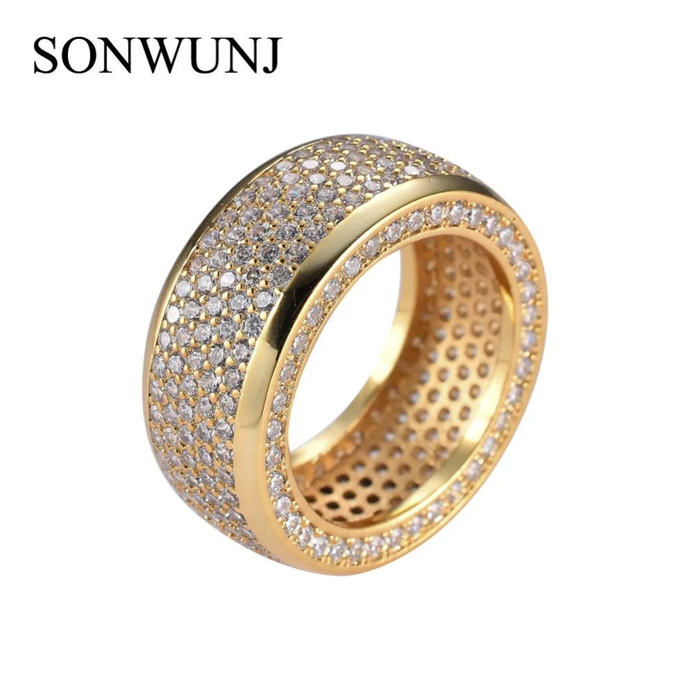 Brass mirco setting CZ stone Hip Hop Ring All Iced Out Men Stone Rings R005 |