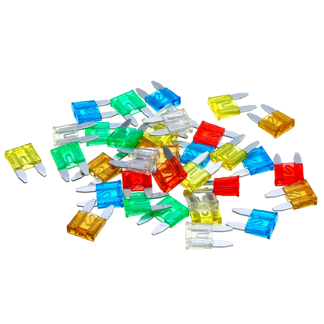 

36pcs Blade Fuses Car Automotive Mini Blade Electrical Fuses Car Mixed Color Fuse Set 7.5A 10A 15A 20A 25A 30A