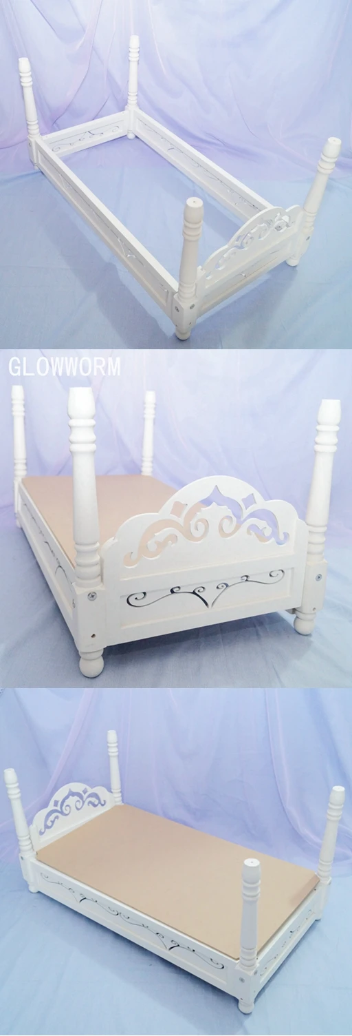 BJD мини-мебель белая деревянная кровать спальная кровать для 1/3 2" 60 см 1/4 17" высокий BJD Кукла SD MSD DK DZ AOD DD использование куклы