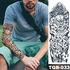 Новинка, 1 шт., временная тату-наклейка, вулканический тропический остров, стиль, тату на руку, боди-арт, большой рукав, большая поддельная тату-наклейка