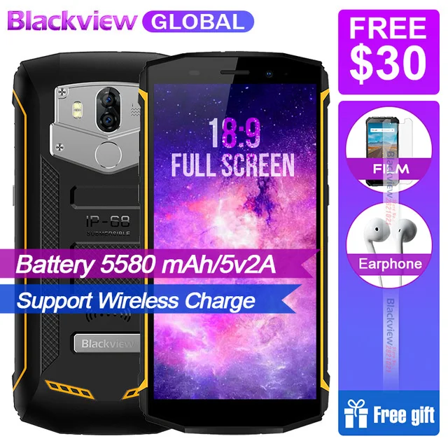 Продвижение Blackview BV5800 pro IP68 водонепроницаемый Беспроводной Charge 5580 mAh 4G 18:9 2 Гб 16 GB