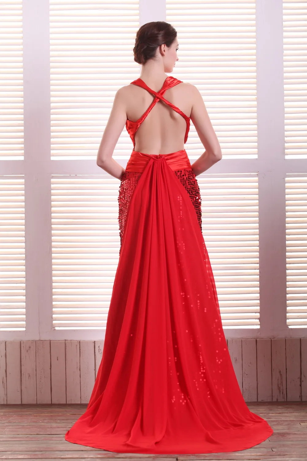 New Sequins Long Prom Dresses V-Neck Sleeveless Sweep Train Backless Mermaid Formal Evening Party Gowns Robe De Soiree | Свадьбы и