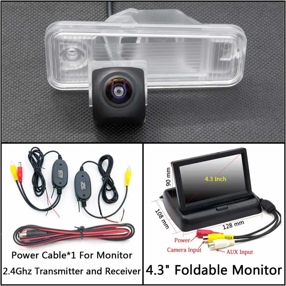 C Wireless 4.3inch F 175 градусов HD камера заднего вида для hyundai Grand Santa Fe ix45 Maxcruz KDM Grandeur TG автомобильный монитор парковки водонепроницаемый - Название цвета: C Wireless 4.3inch F