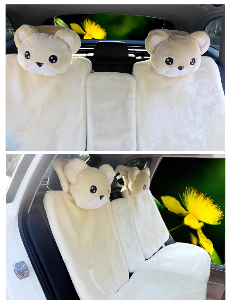 MMBear милый мультфильм универсальный чехол для автомобильных сидений плюшевая кружевная Подушка сиденья 9 шт для женщин автомобильные аксессуары для интерьера-красный