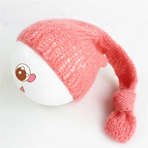Вязаная шапочка для новорожденных, мягкий мохеровый головной убор, вязаная крючком шапка для маленьких мальчиков и девочек, реквизит для фотосъемки, аксессуары, многоцветные фотостудии