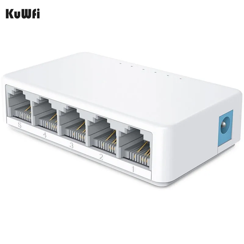 Настольный сетевой переключатель 5 Порты 10/100 Мбит/с Fast Ethernet RJ45 коммутатор