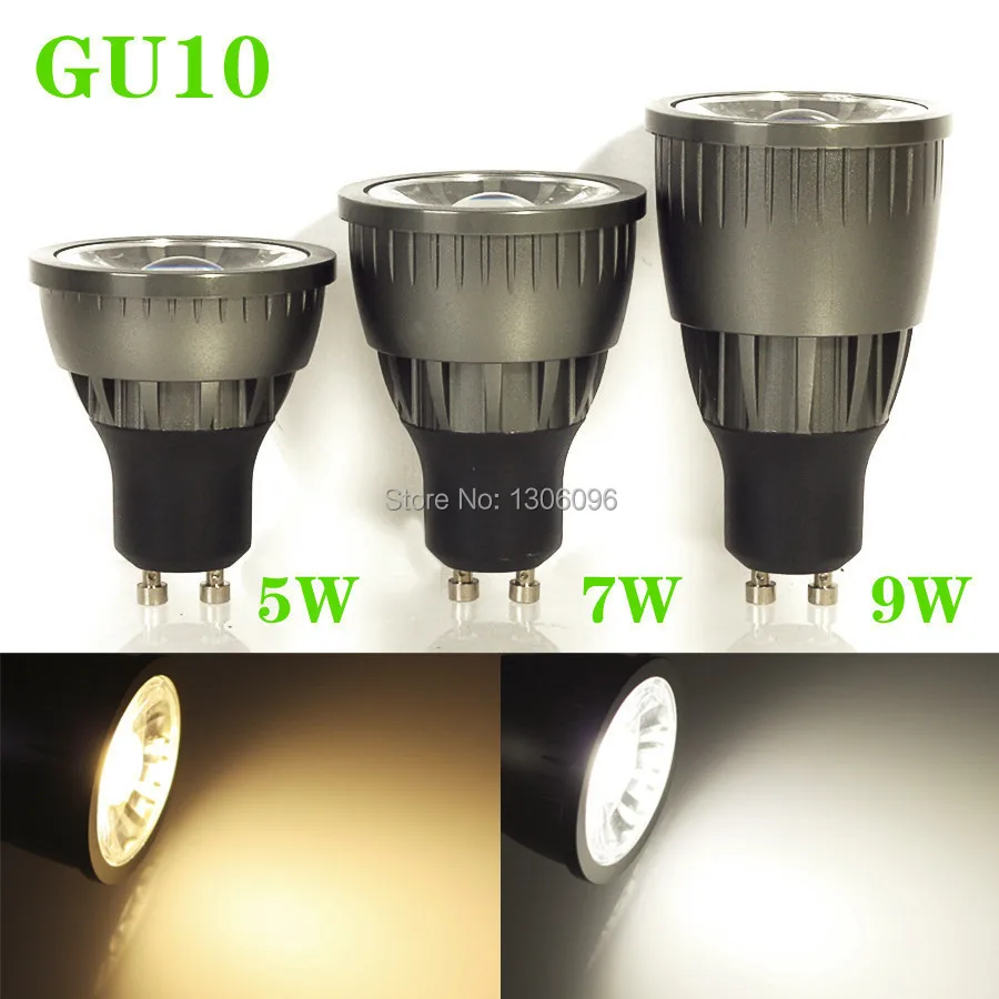 10pcs/lot Free shipping GU10 spot light 5W 7W 9W COB LED High Brightness Warm White/Cool White LED Spot Light Bulb Lamp factory