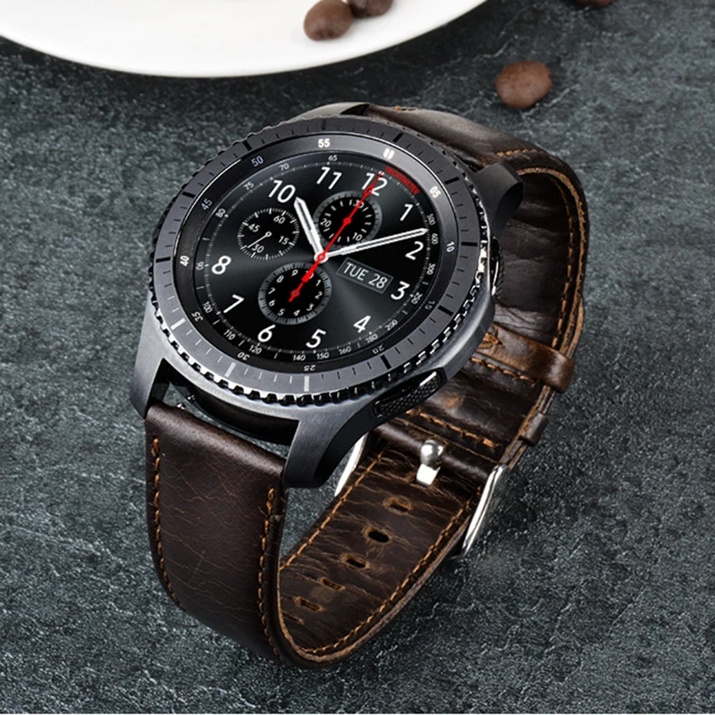 Laforuta Quick Release Watch Band 22 мм ремешок из натуральной кожи для samsung gear S3 Classic Frontier Galaxy Watch 46 мм Смарт-часы