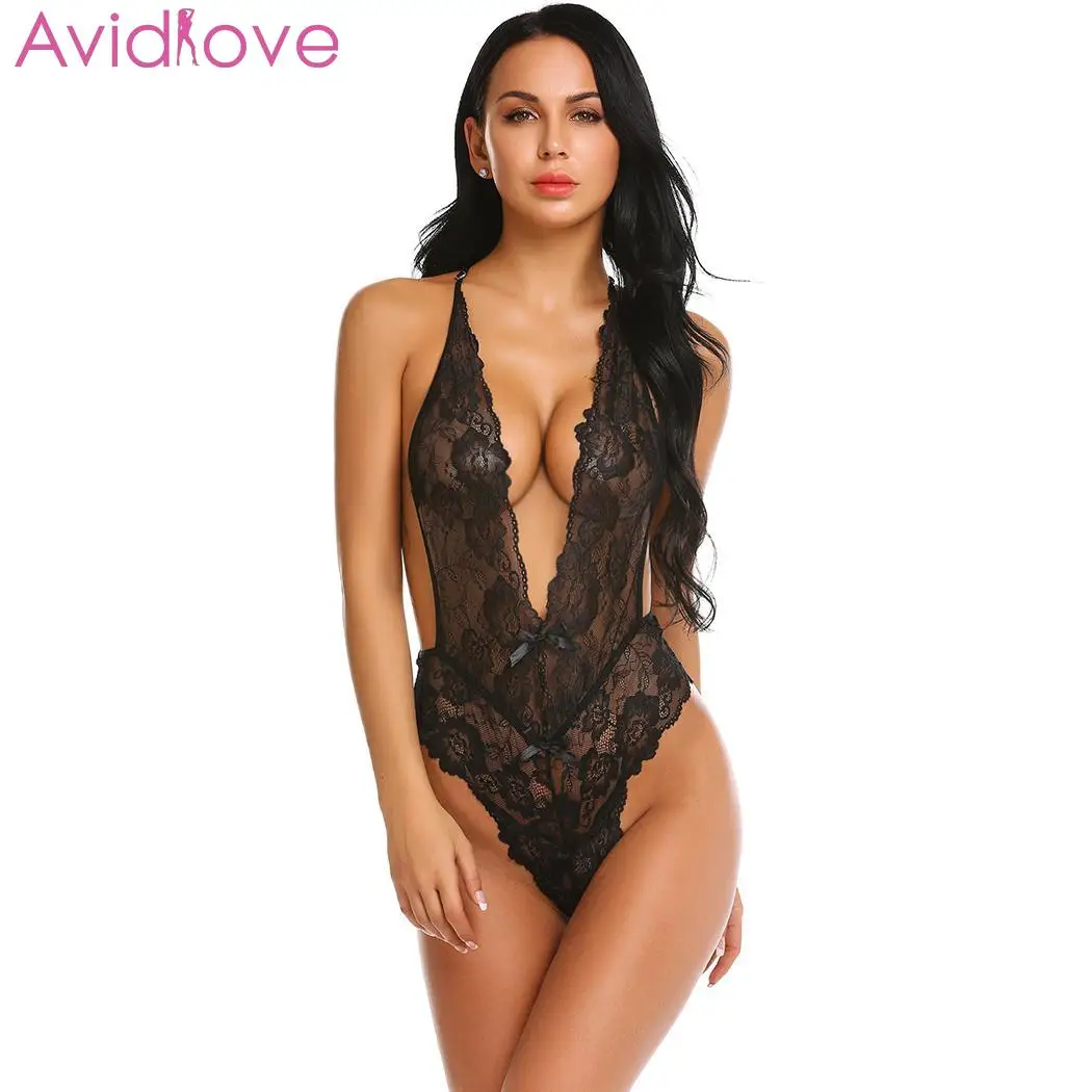 Avidlove Женское боди с чулками эротические костюмы открытой спиной сексуальное