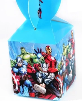 Candy box X6 Тематическая бумажная посуда в стиле Мстителей, тарелка, чашка, баннер, очки, приглашение, скатерть, Топпер, воздушный шар, сумка, подарок на день рождения - Цвет: Candy box X6