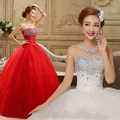 2015 Factory Sale White Red Vestido De Noiva Organza Bride Dresses Made in China Top Selling Casamento Aliexpress A052A|dresse|dress pandabrides mom