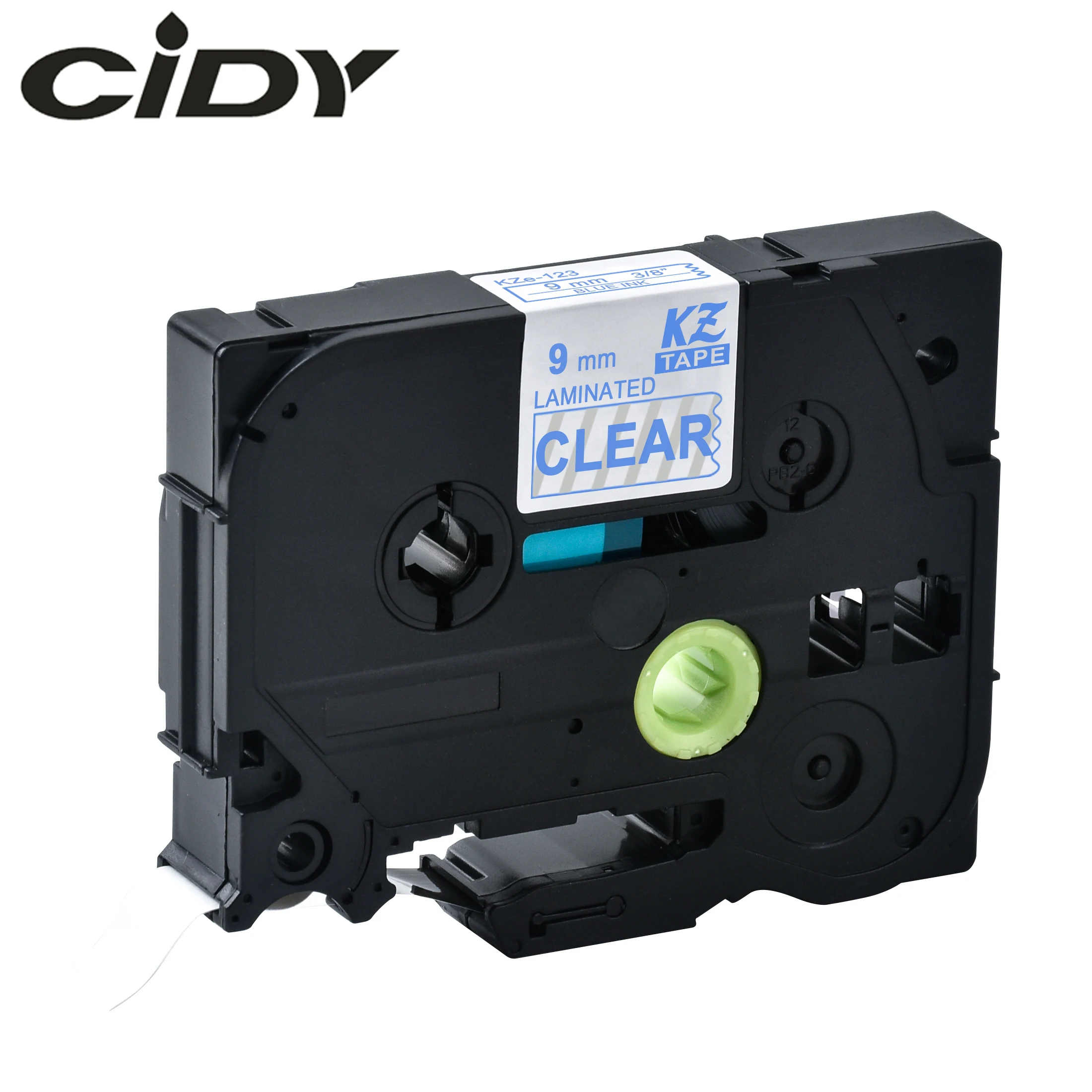 CIDY Tze 123 Tz123 синий на прозрачных ламинированных совместимых P touch 9 мм tze tz tze123