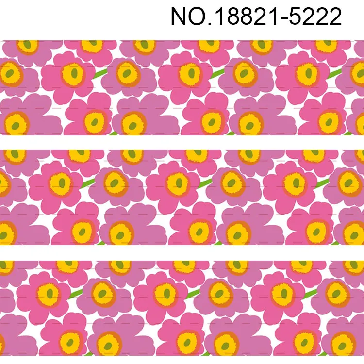 Новинка 50 ярдов круглый узор милые цветы лента печать grosgrain 5213-5224 | Дом и сад