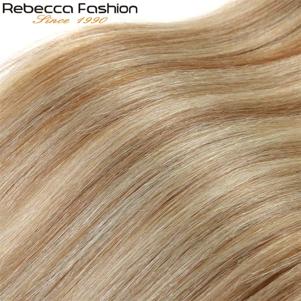 Rebecca волосы на клипсах 7 шт. человеческие для наращивания прямые Remy блонд цвет #