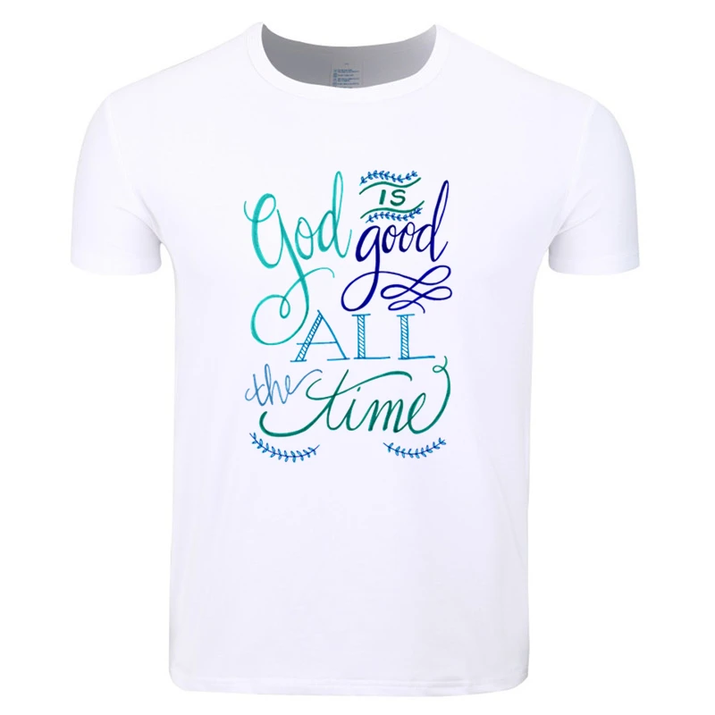 Мужская и женская футболка с принтом God Is Good All the Time Christian Fashion летняя повседневная