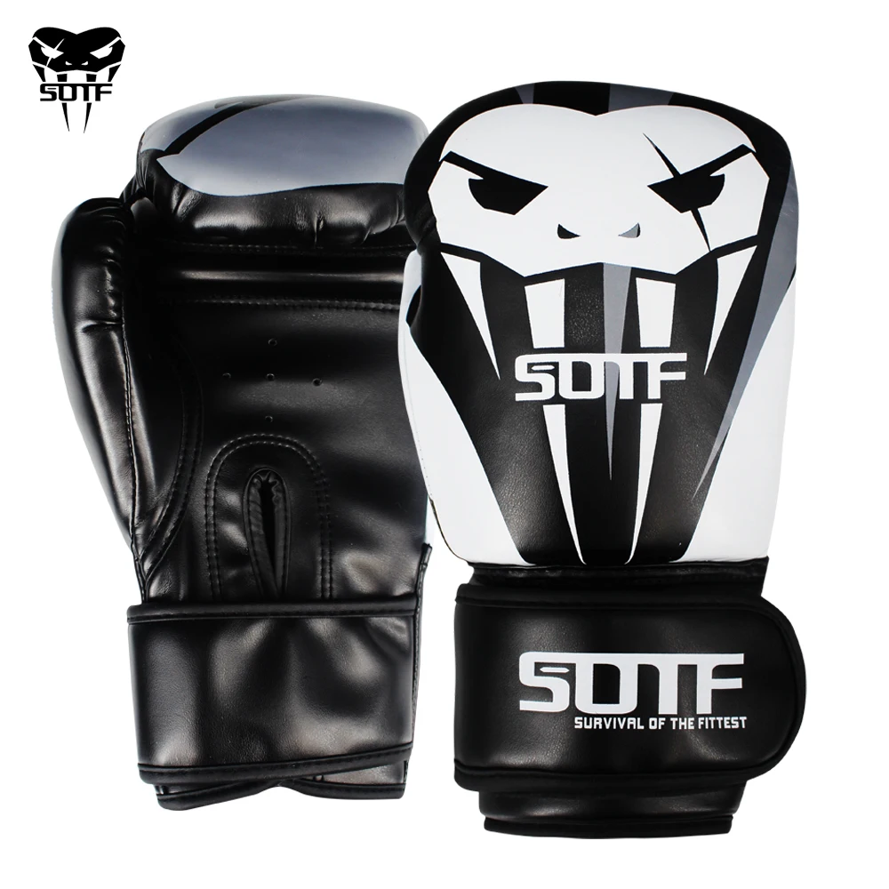 Мужские и женские мужские черные боксерские перчатки SOTF Venomous snake MMA Муай Тай