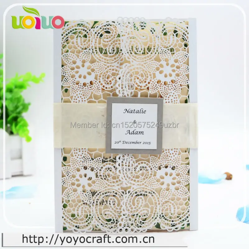 Благородный Свадебный декор кружевная Цветочная Свадебная пригласительная