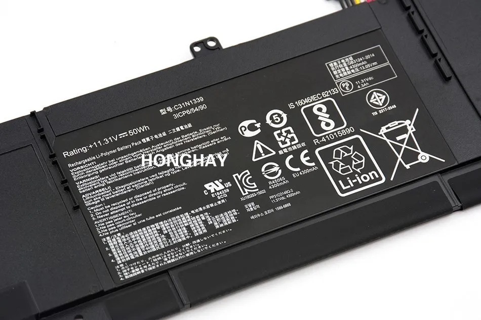 HONGHAY C31N1339 Аккумулятор для ноутбука Asus ZenBook Q302L Q302LA Q302LG U303L UX303 UX303LN UX303L TP300L 11,31 V 50WH