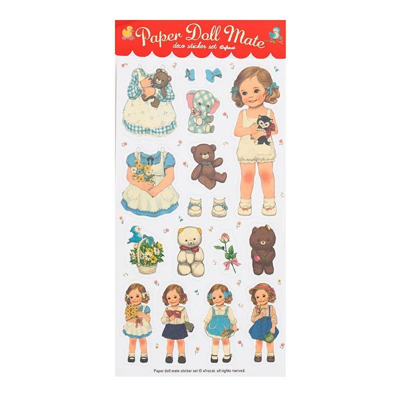 

6PCS New Cartoon Creative Dressing Girl Children Stationery Stickers For DIY Albums Scrapbooking Diary Decoration Depicting